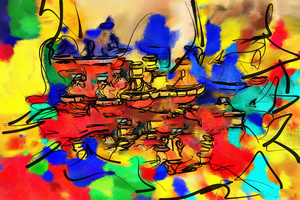 Abstract line art the 2nd horizontal