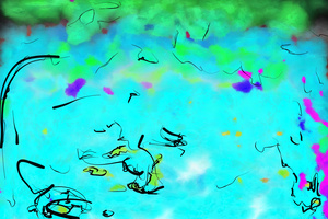 Abstract line art the 3rd horizontal