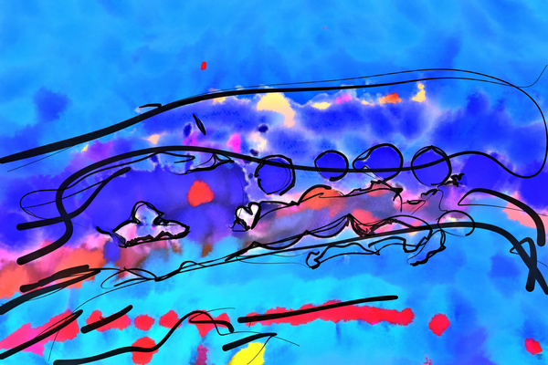 Abstract line art  the 13th horizontal Print