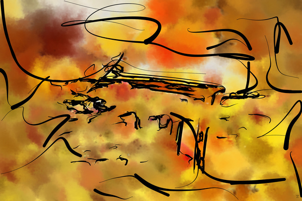 Abstract line art the 4th horizontal Print