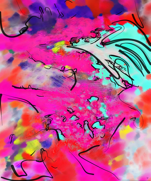 Abstract line art the 12th vertical Print