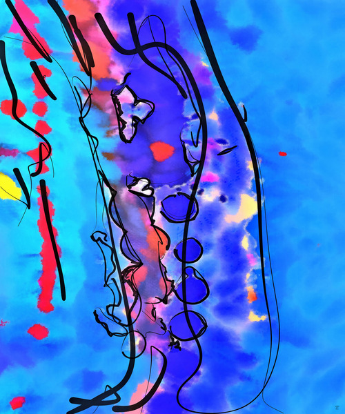 Abstract line art the 13th vertical Print