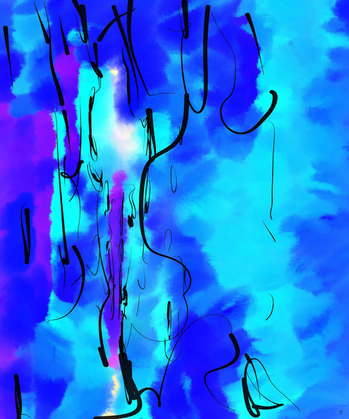 Abstract line art the 17th vertical Print