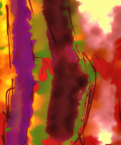 Abstract line art the 21st  version 3 vertical  Print