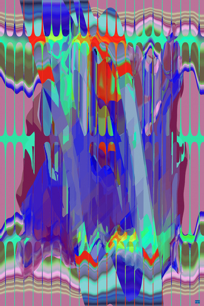 Blue angel art abstract design 129 Print