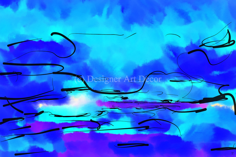 Abstract line art the 17th horizontal  Print