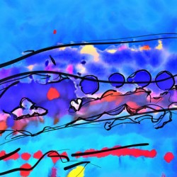 Abstract line art  the 13th horizontal