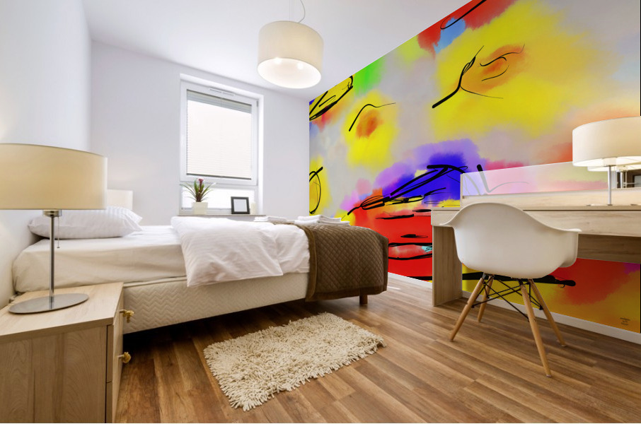 Abstract line art the 20th version 1 horizontal  Mural print