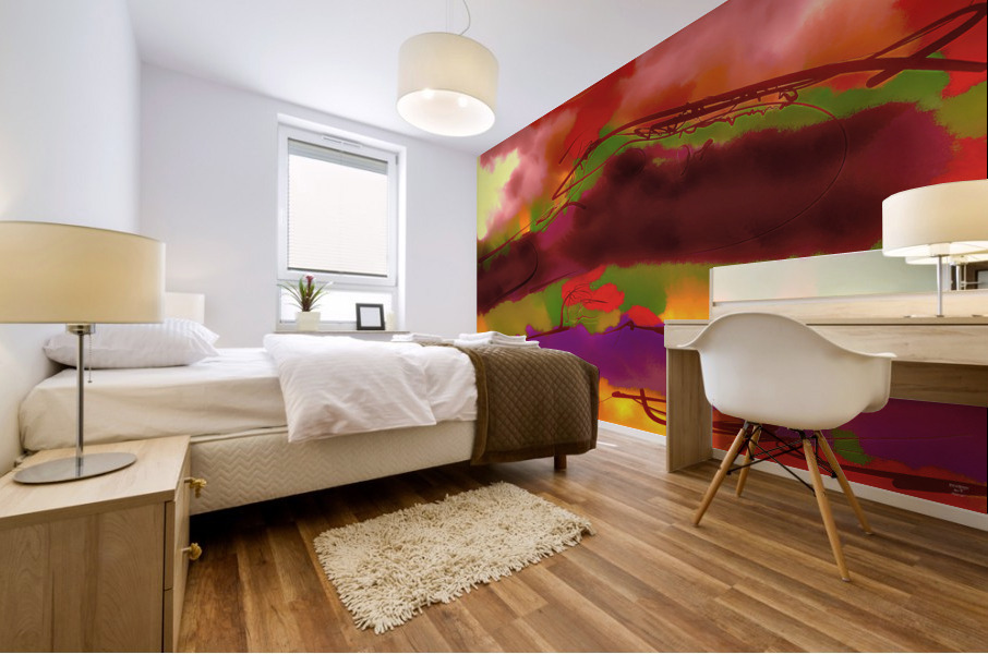 Abstract line art the 21st version 3 horizontal Mural print