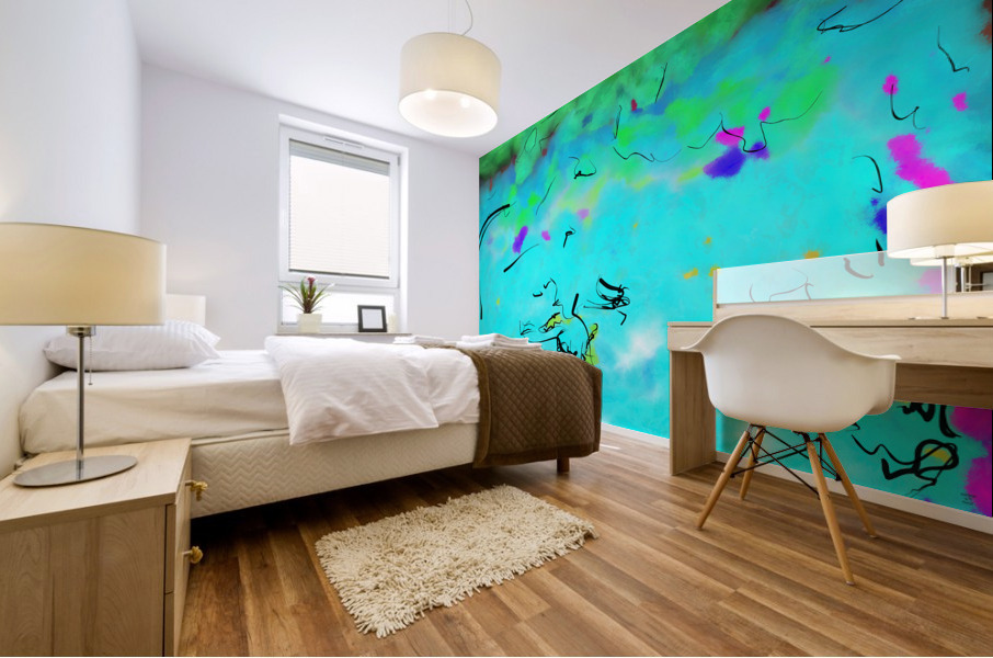 Abstract line art the 3rd horizontal Mural print