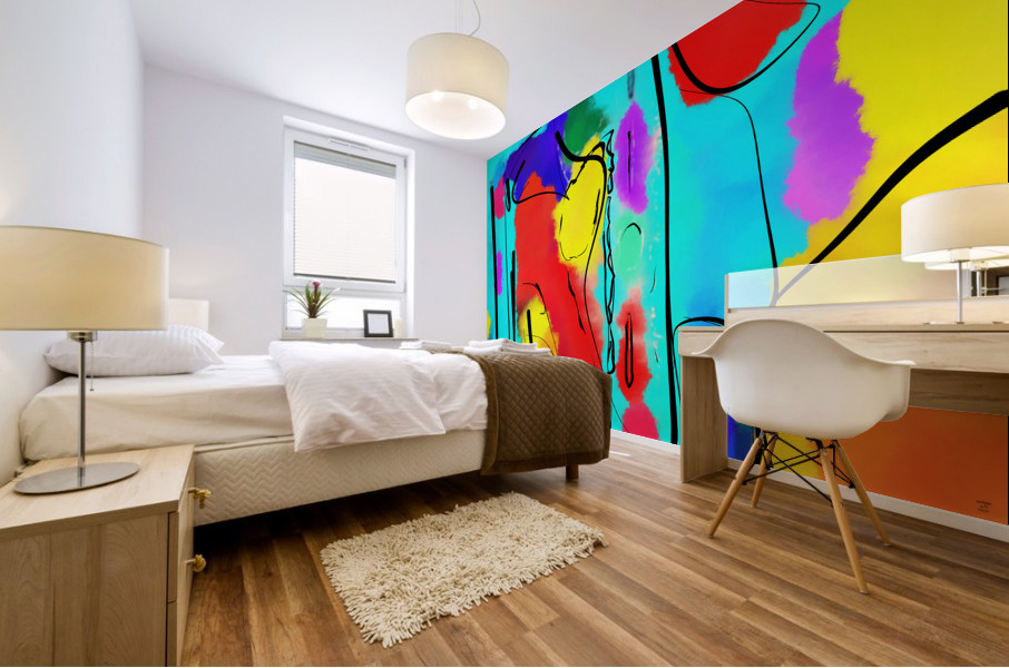 Abstract line art the 18th version 3 horizontal  Mural print