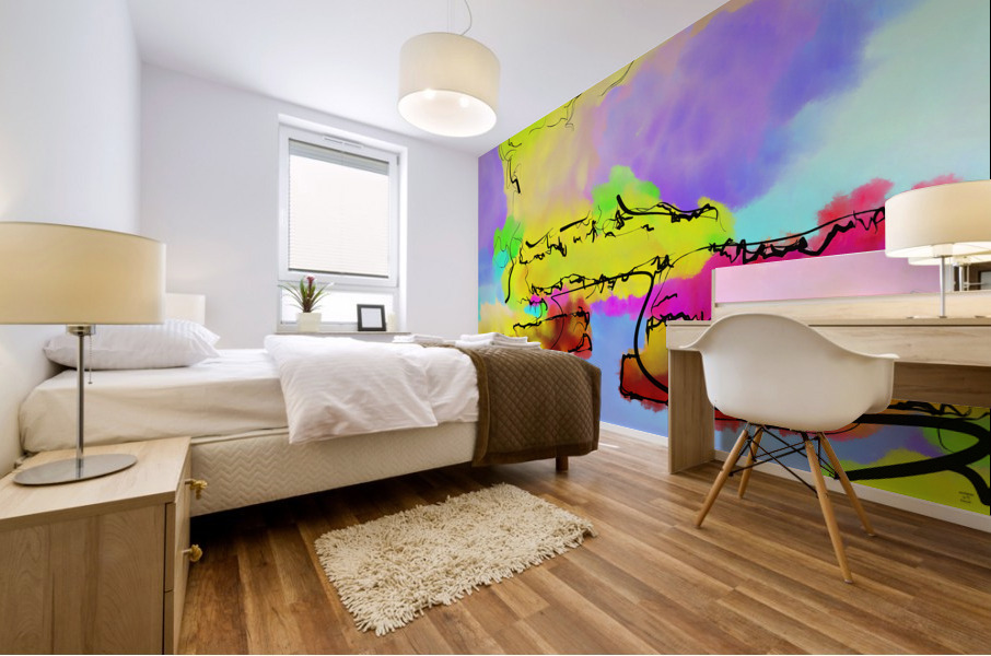 Abstract line art the 11th horizontal Mural print