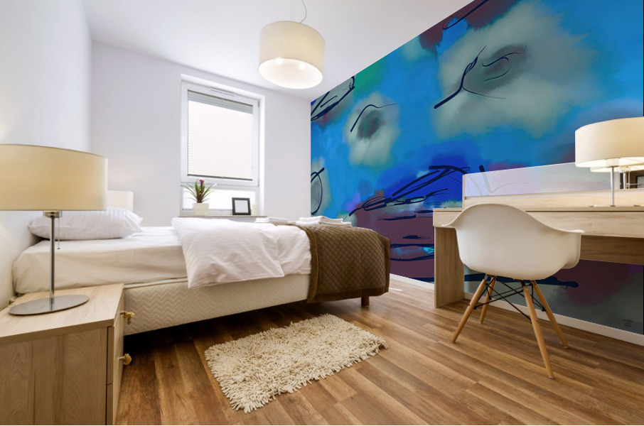 Abstract line art 20th version 2 horizontal Mural print