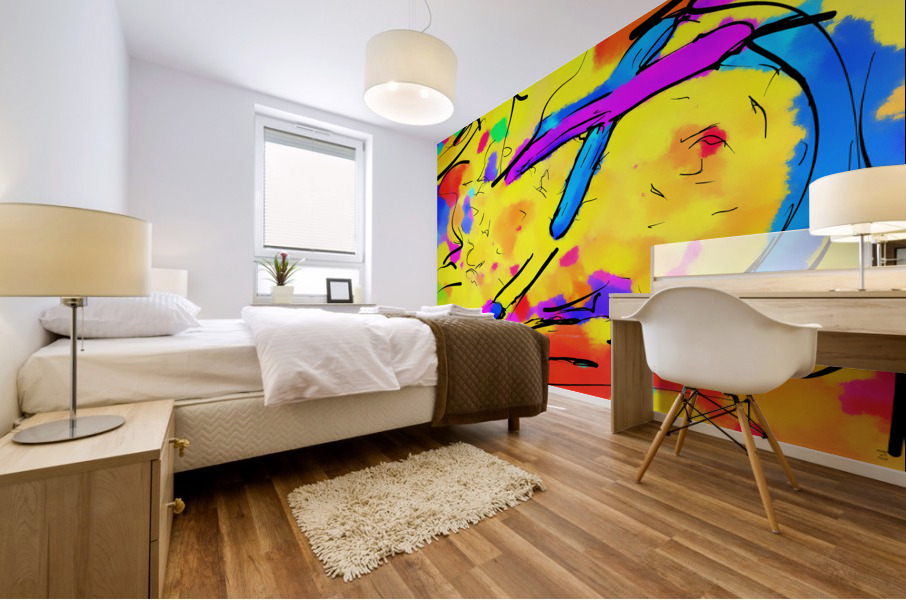 Abstract line art the 19th version 1 horizontal Mural print