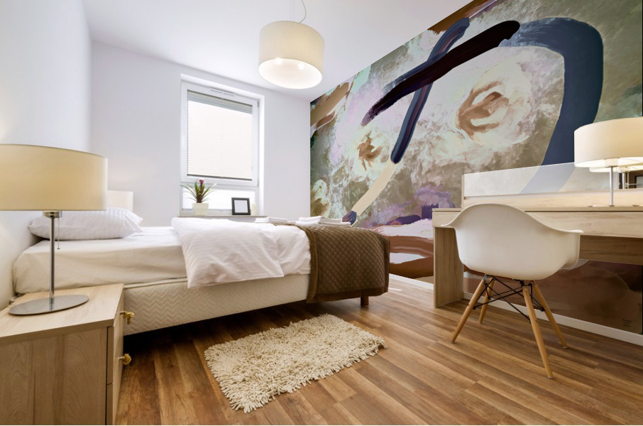 Abstract line art the 19th version 2 horizontal Mural print