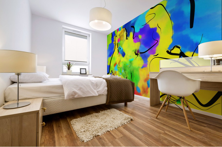 Abstract line art the 9th vertical Mural print