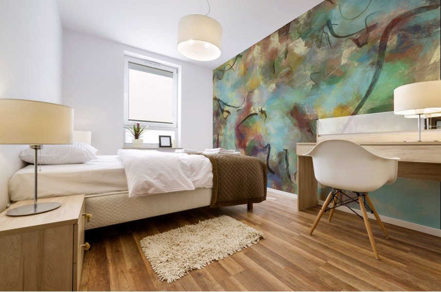 Abstract line art the 10th vertical Mural print