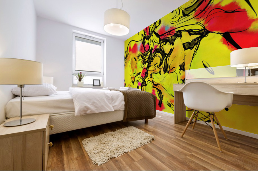 Abstract line art the 8th vertical Mural print