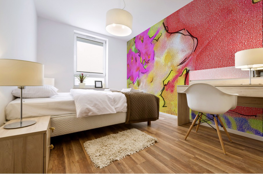 Abstract line art the 6th vertical Mural print