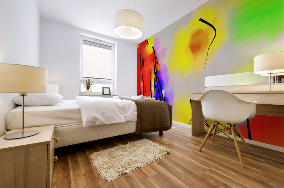 Abstract line art the 20th  version 1 vertical Mural print