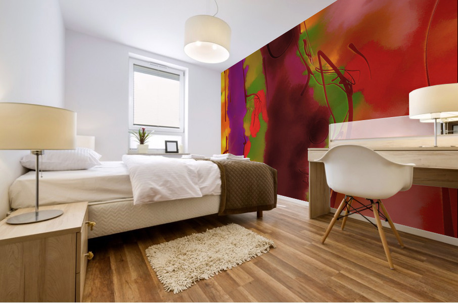 Abstract line art the 21st  version 3 vertical  Mural print