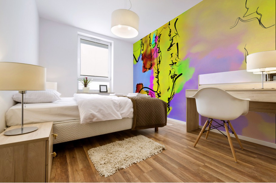 Abstract line art the 11th vertical Mural print