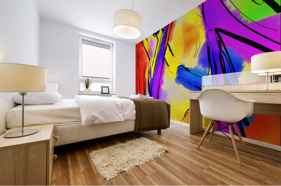 Abstract line art the 5th vertical Mural print