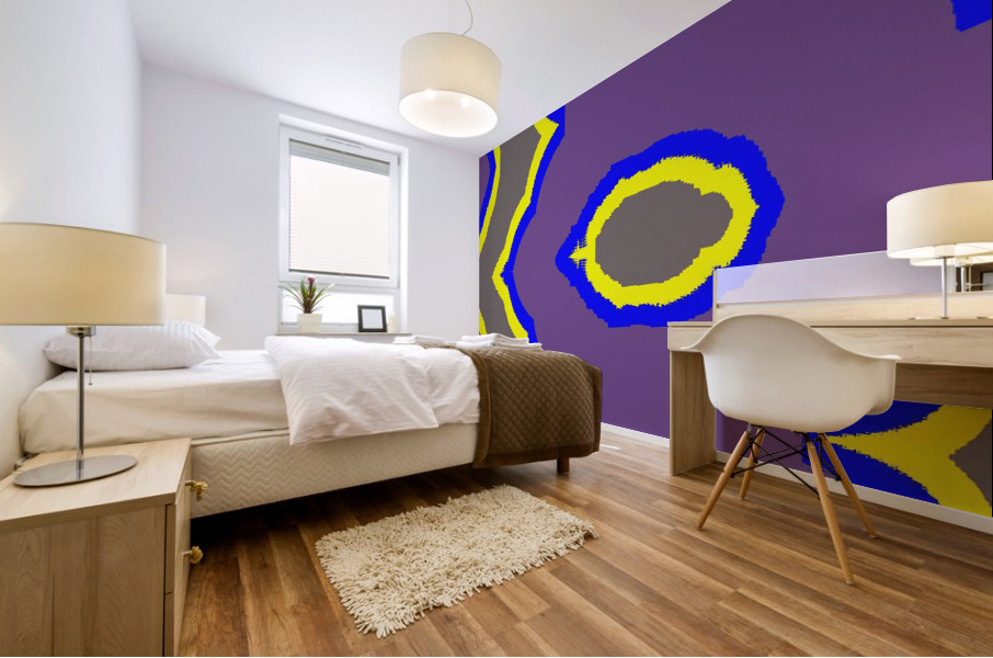 Blue angel art abstract design 3 Mural print