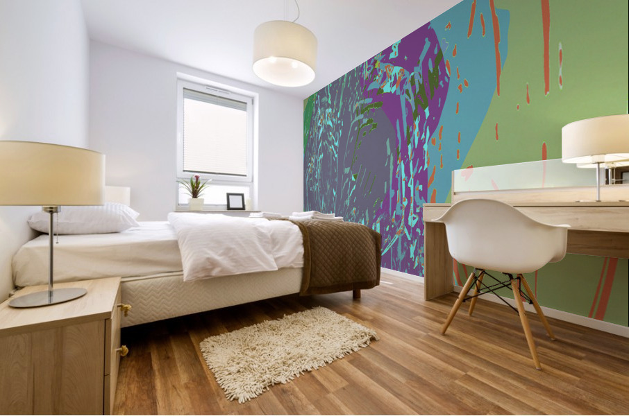 Blue angel art abstract design 46 Mural print