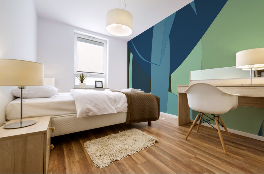 Blue angel art abstract design 100 Mural print