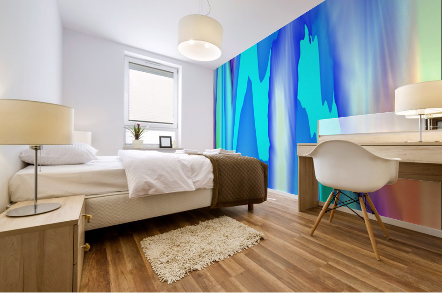 Blue angel art abstract design 51 Mural print