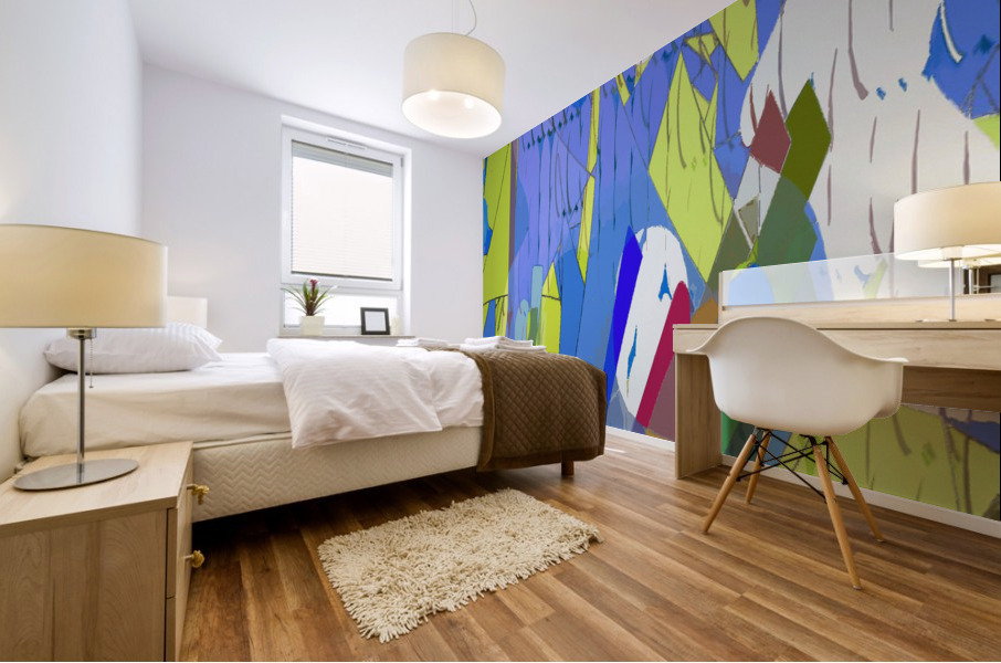 Blue angel art abstract design 97 Mural print