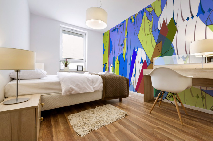 Blue angel art abstract design 74 Mural print