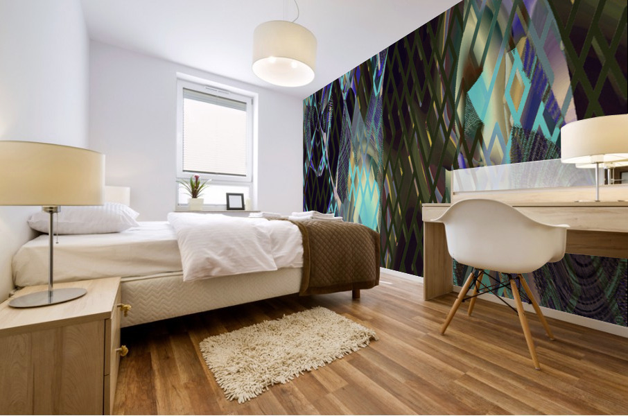 Blue angel art abstract design 137 Mural print