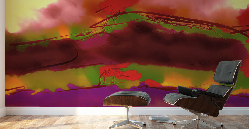 Abstract line art the 21st version 3 horizontal Wall Murals