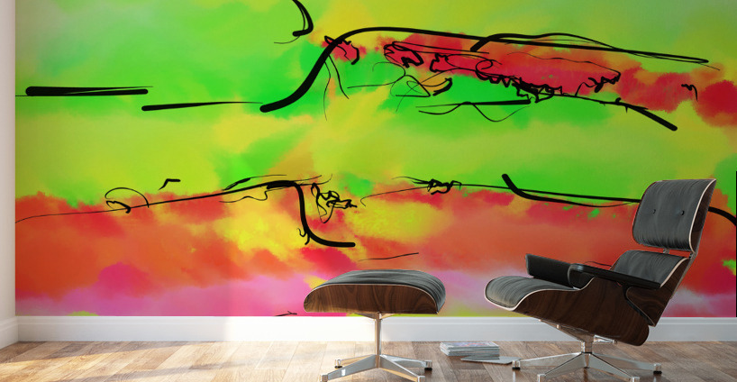 Abstract line art the 7th  horizontal Wall Murals