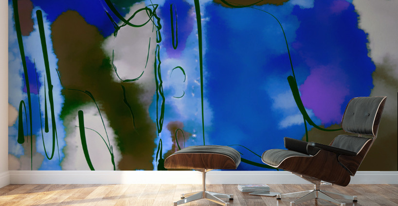 Abstract line art the 18 version 2 horizontal Wall Murals