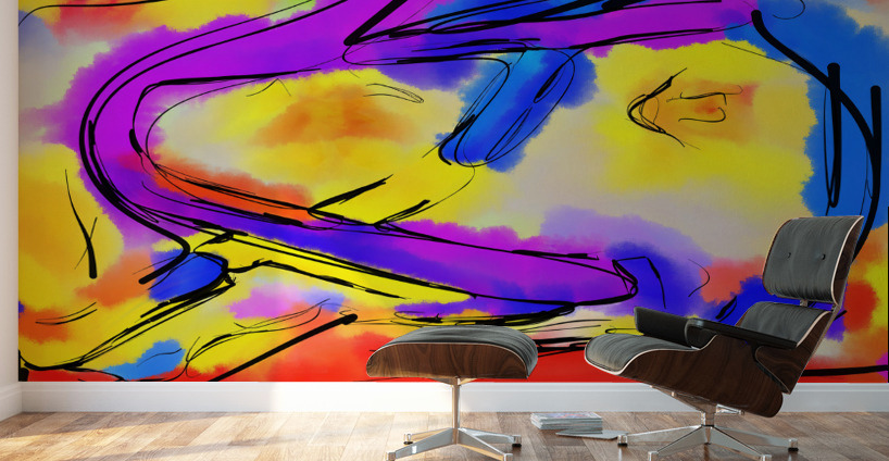 Abstract line art the 5th horizontal Wall Murals