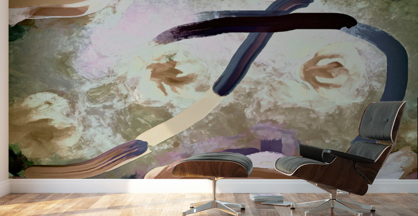 Abstract line art the 19th version 2 horizontal Wall Murals