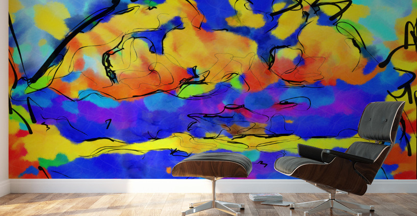 Abstract line art the 1st horizontal Wall Murals