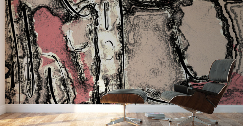 Abstract line art the 18th version 1 horizontal Wall Murals