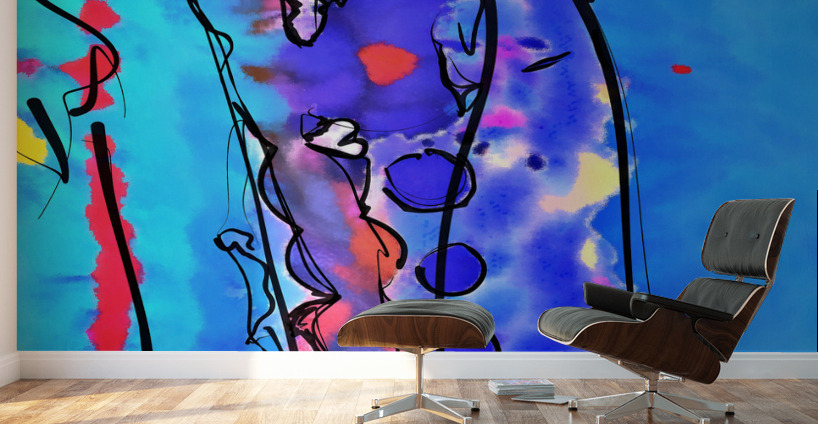 Abstract line art the 13th vertical Wall Murals