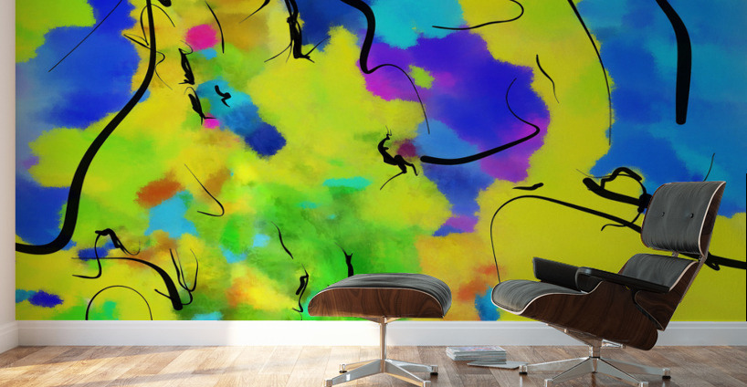 Abstract line art the 9th vertical Wall Murals