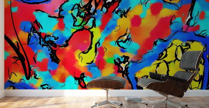 Abstract line art the 16th vertical Wall Murals