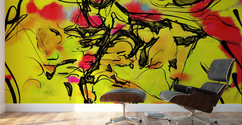 Abstract line art the 8th vertical Wall Murals