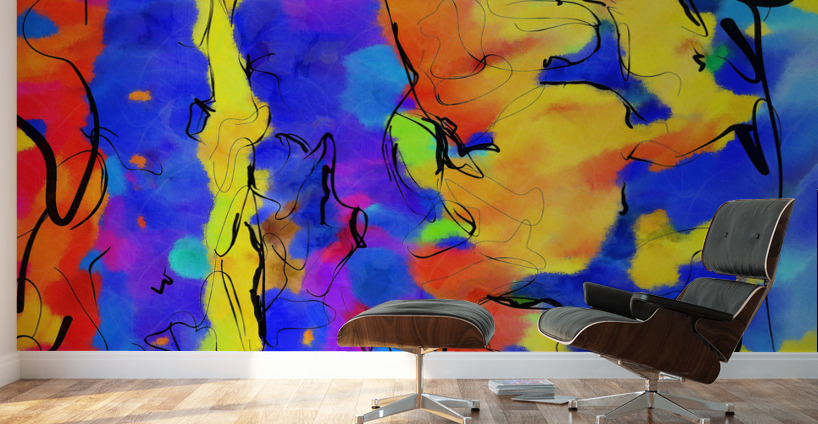 Abstract line art the 1st vertical Wall Murals