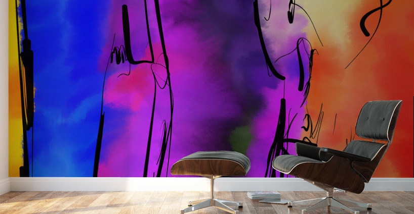 Abstract line art the 21st  version 1 vertical Wall Murals