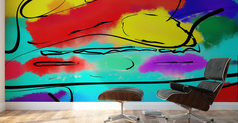 Abstract line art the 18  version 3 vertical Wall Murals