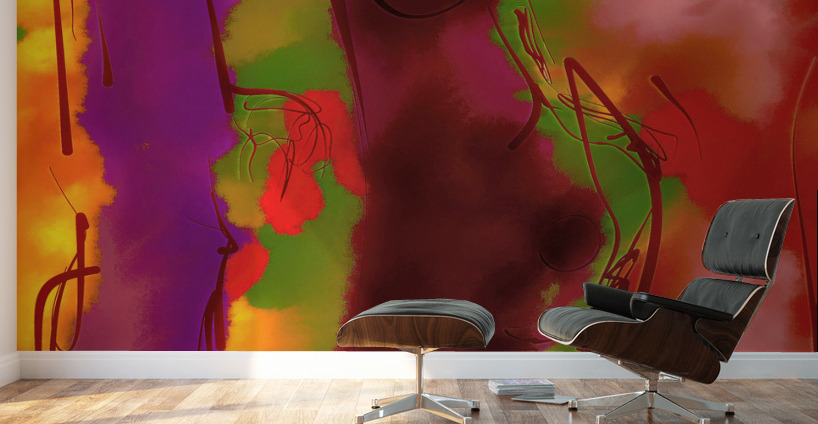 Abstract line art the 21st  version 3 vertical  Wall Murals