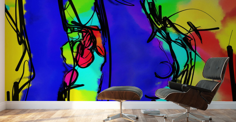 Abstract line art the 21st  version 2 vertical Wall Murals